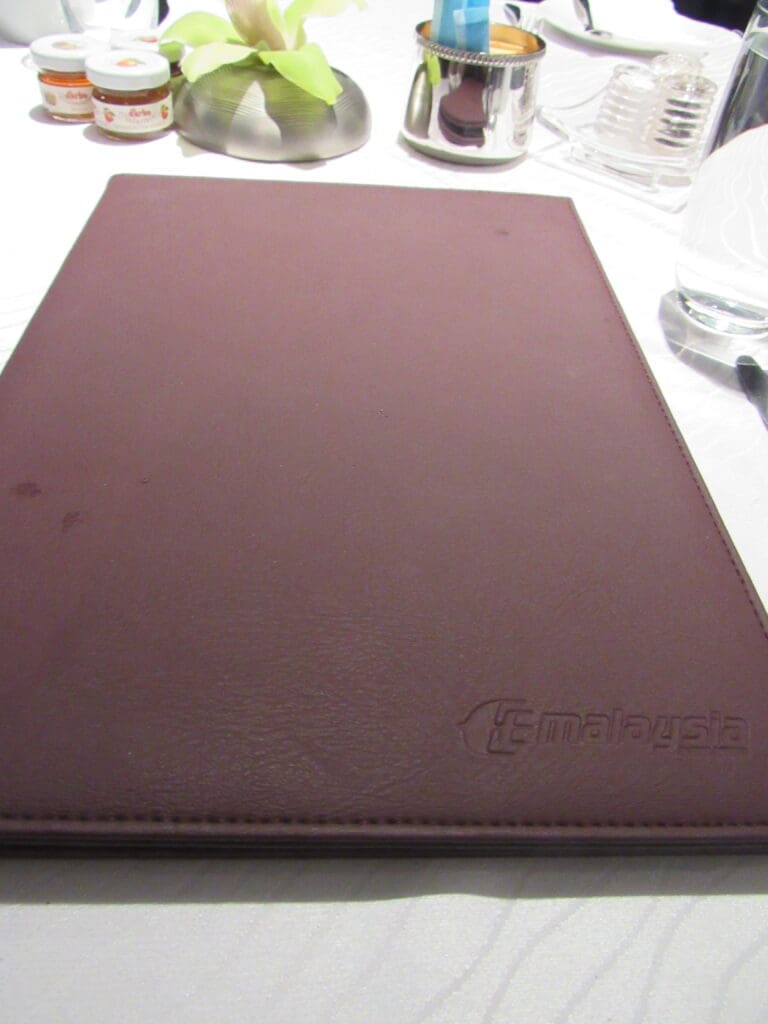 First Class Lounge Menu