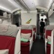 a group of people inside a plane