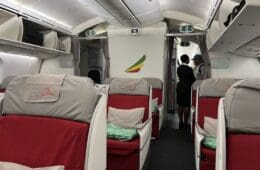 a group of people inside a plane