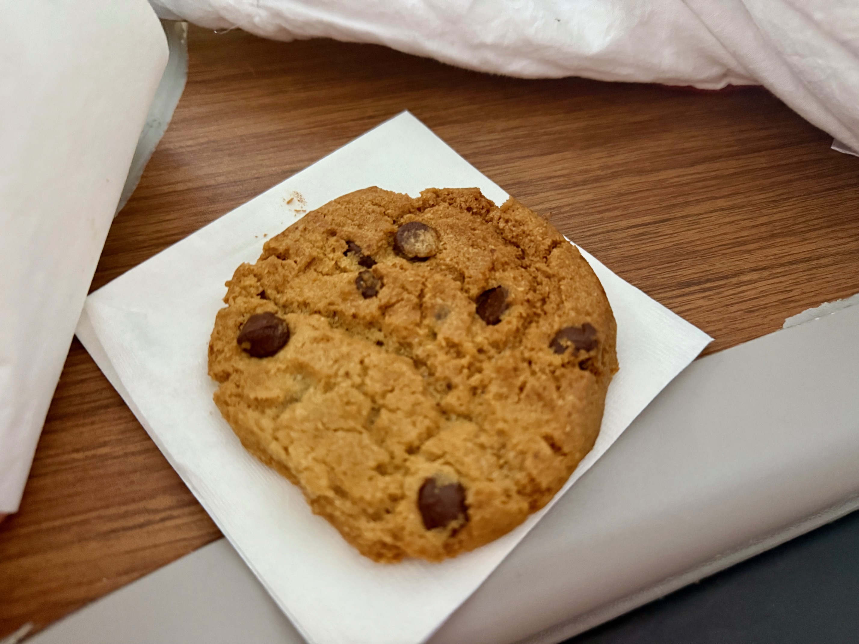 a cookie on a napkin