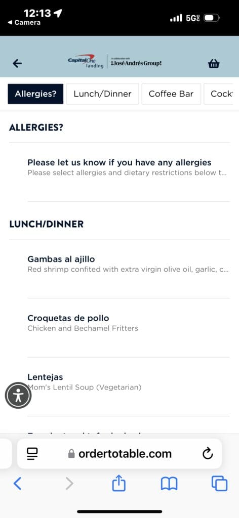 a screenshot of a menu
