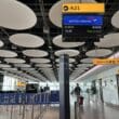 a man walking in an airport