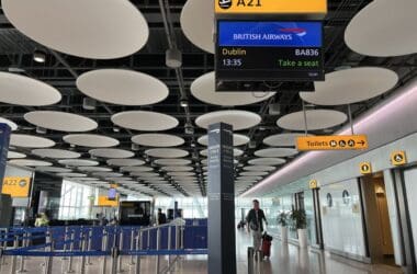 a man walking in an airport