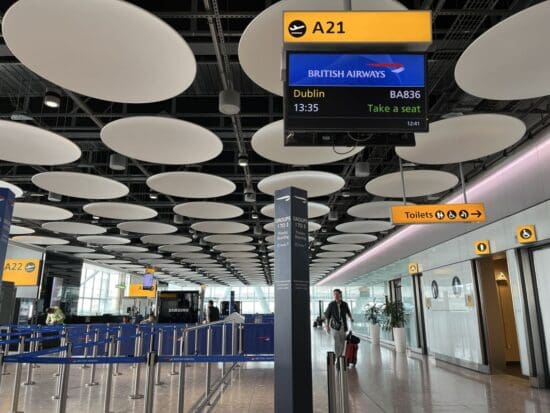 a man walking in an airport