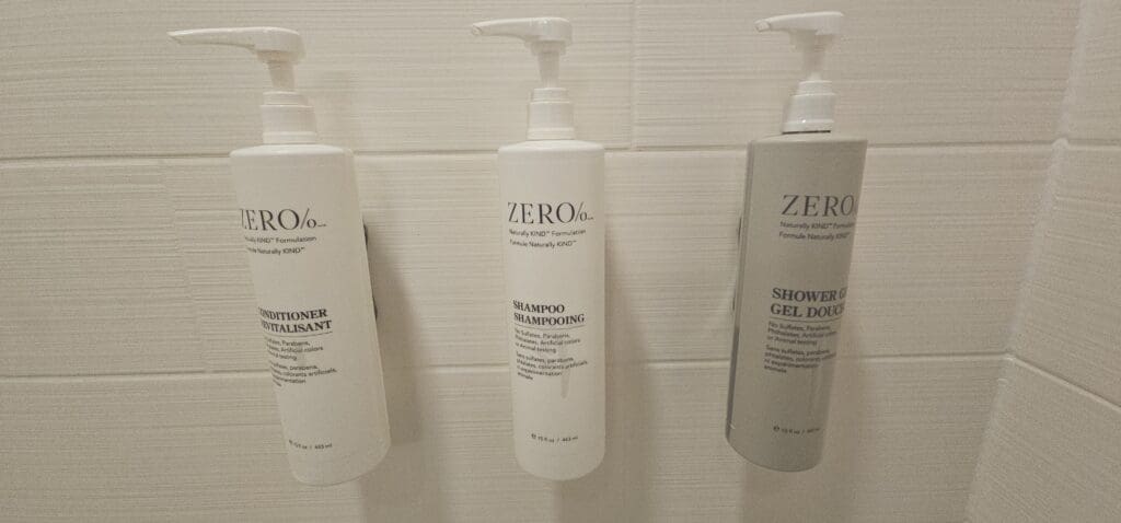 a group of shampoo bottles