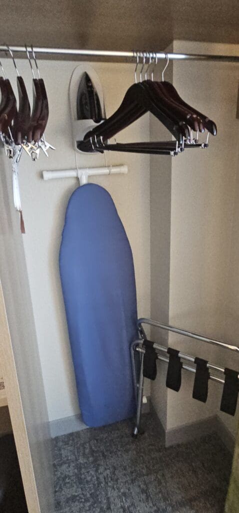 a ironing board on a wall