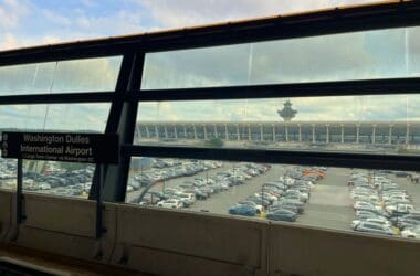 a view of a parking lot from a window