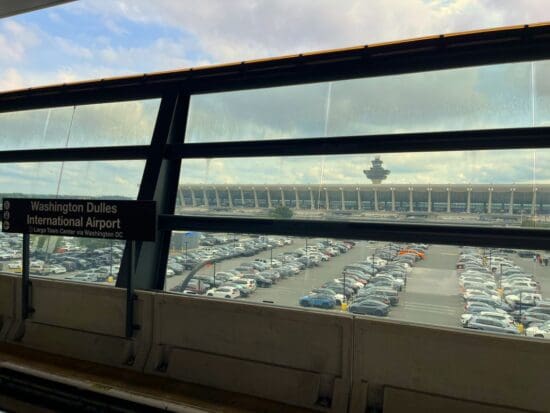 a view of a parking lot from a window
