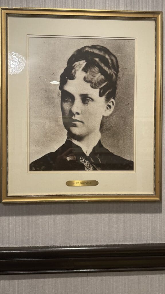 a framed picture of a woman