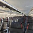 a row of seats in an airplane