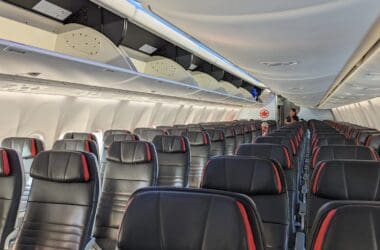 a row of seats in an airplane