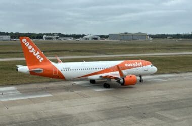 an airplane on a runway