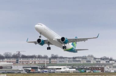 a plane taking off from a runway