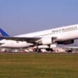 an airplane taking off from a runway