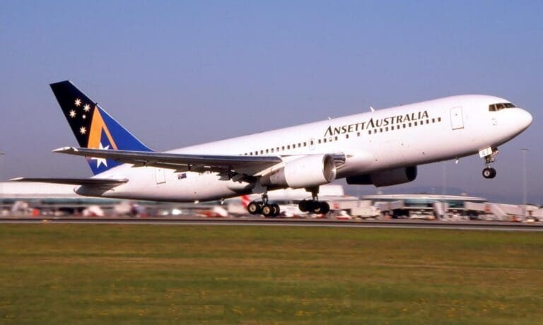an airplane taking off from a runway