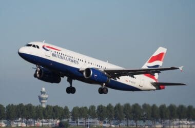 a plane taking off from runway