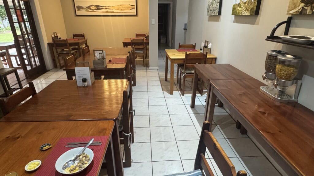 a room with tables and chairs