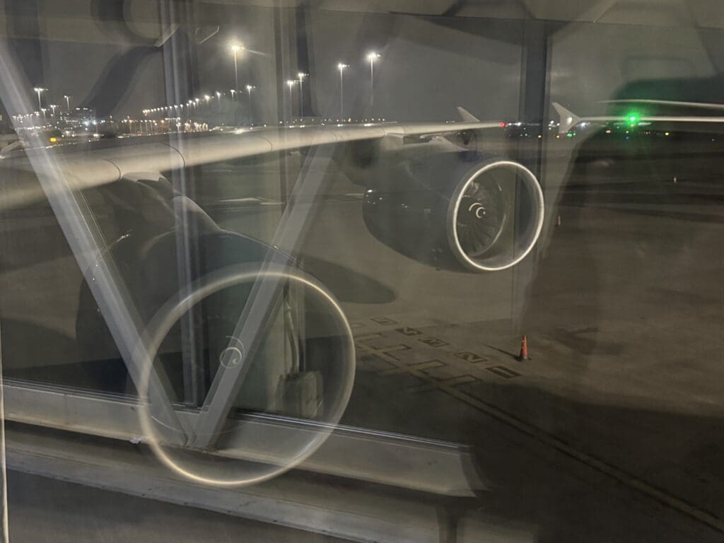 a plane on the runway