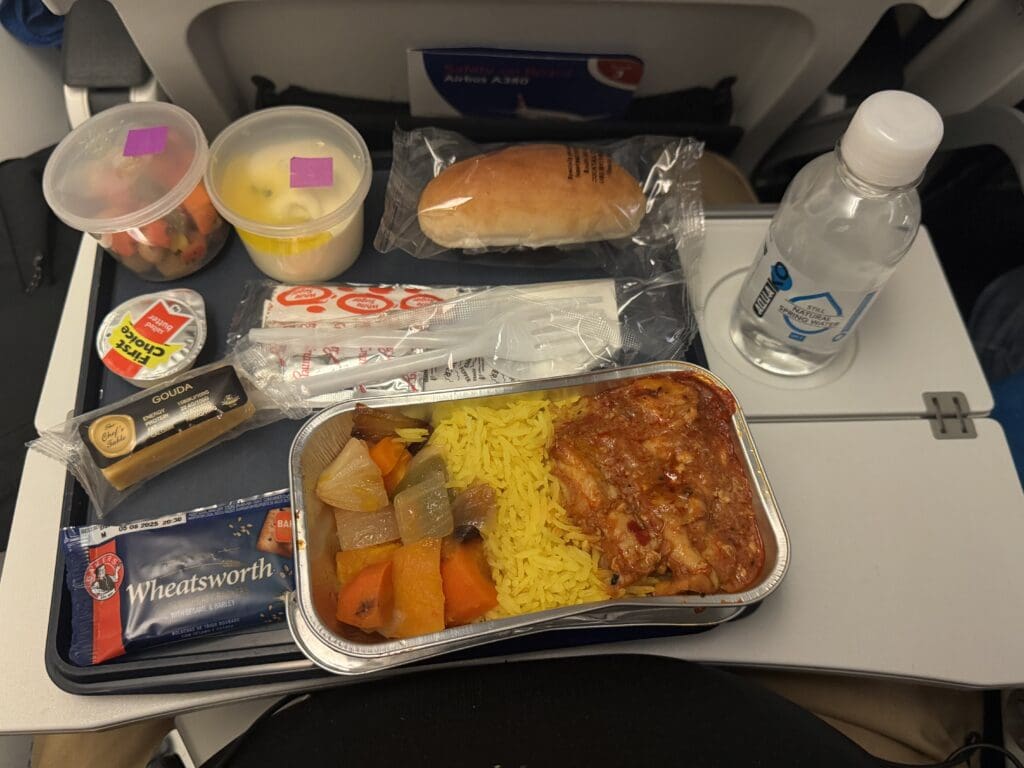 food on a tray on a table