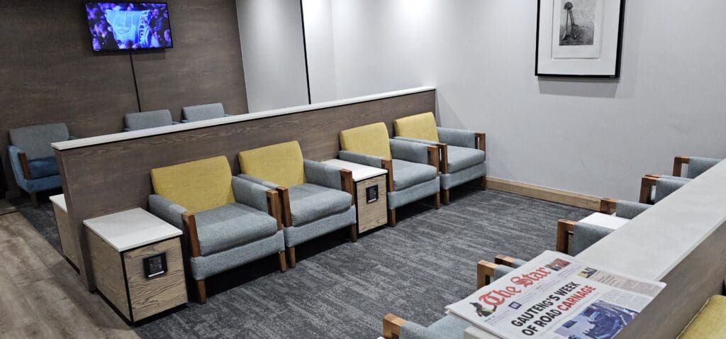 a row of chairs in a room