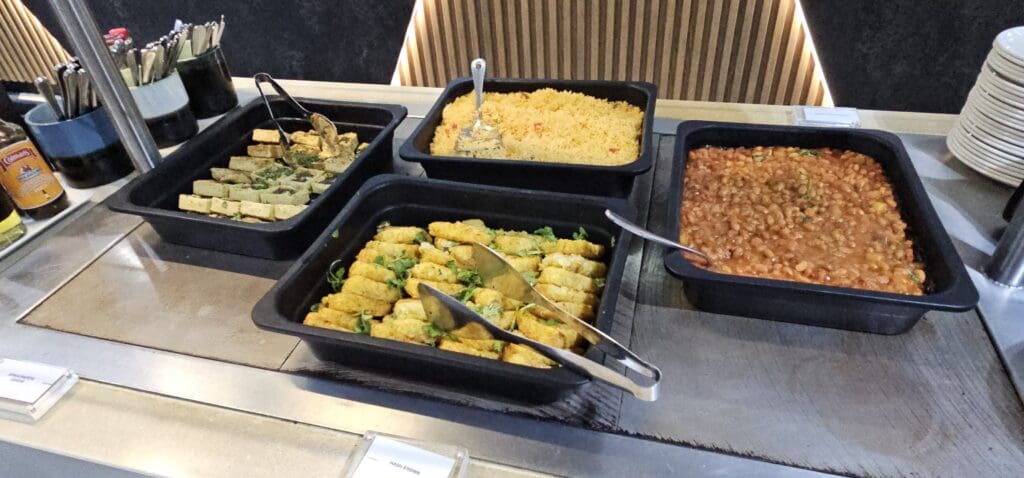 a trays of food on a table