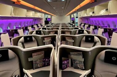 a row of seats in an airplane