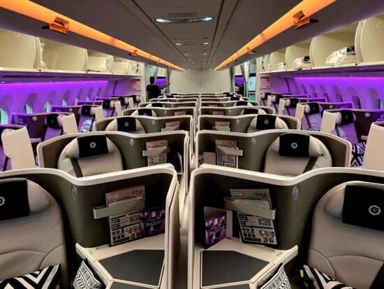 a row of seats in an airplane