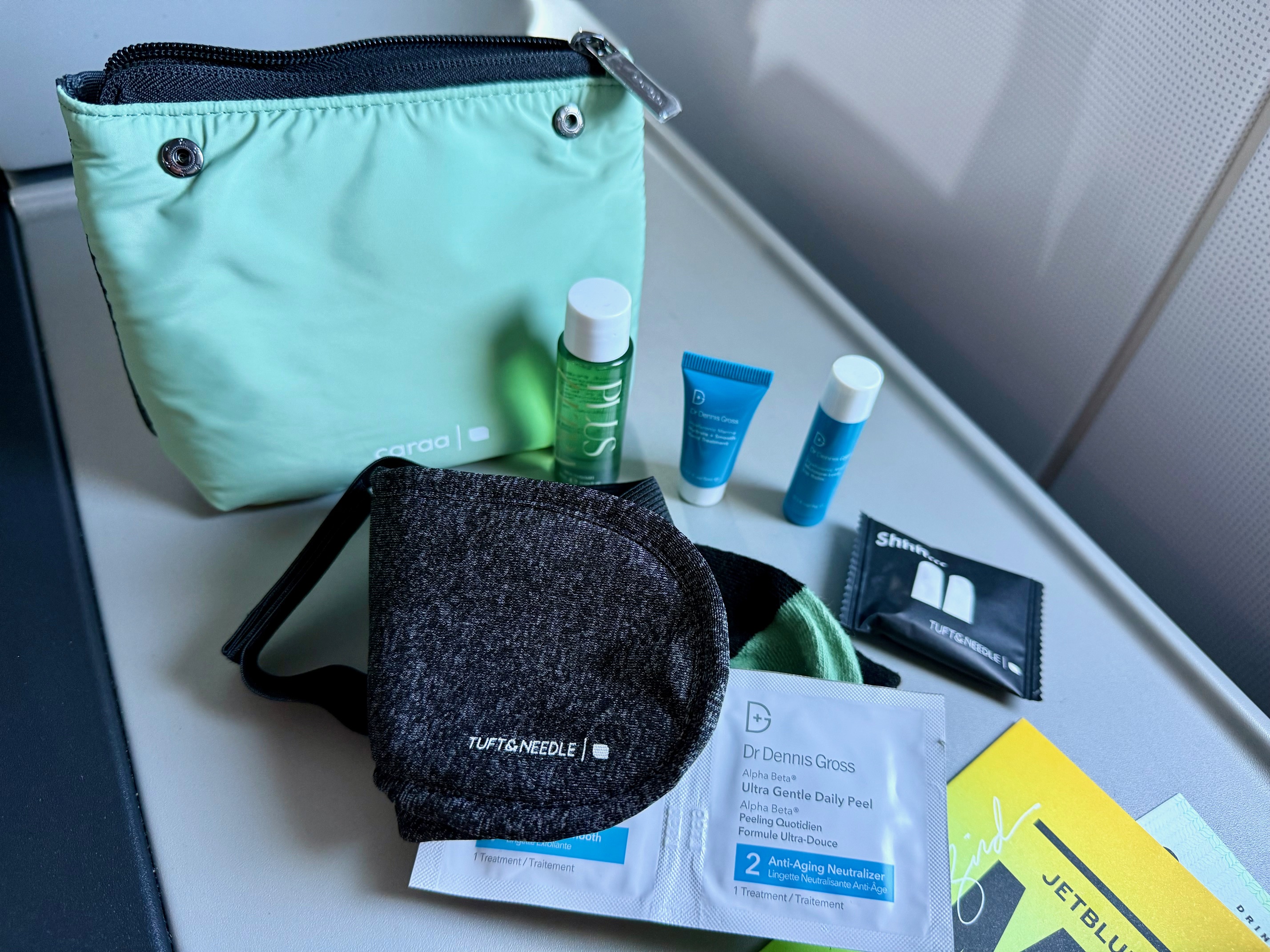 a small bag featured on my JetBlue Mint to Puerto Rico flight