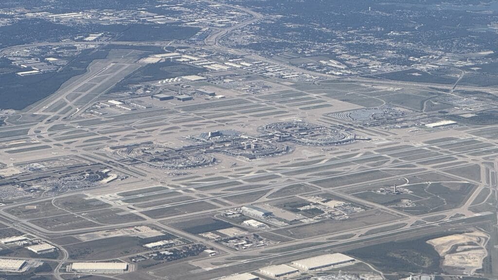 an aerial view of a city