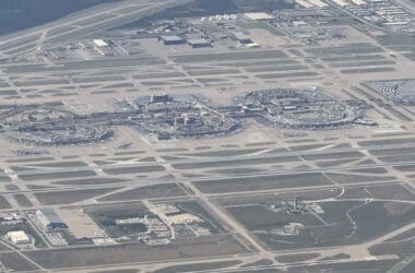 an aerial view of a city