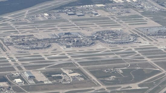 an aerial view of a city
