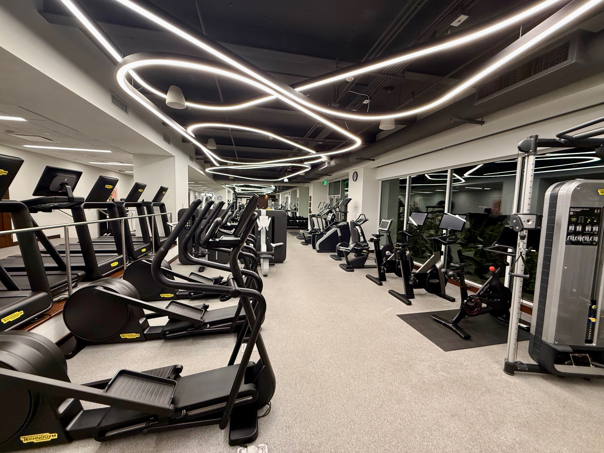 a room with exercise equipment