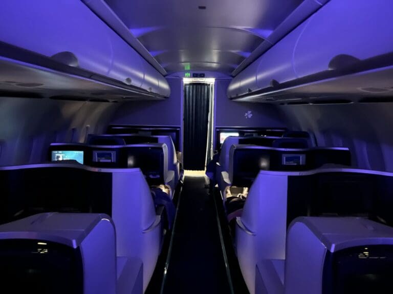 a row of seats in an airplane