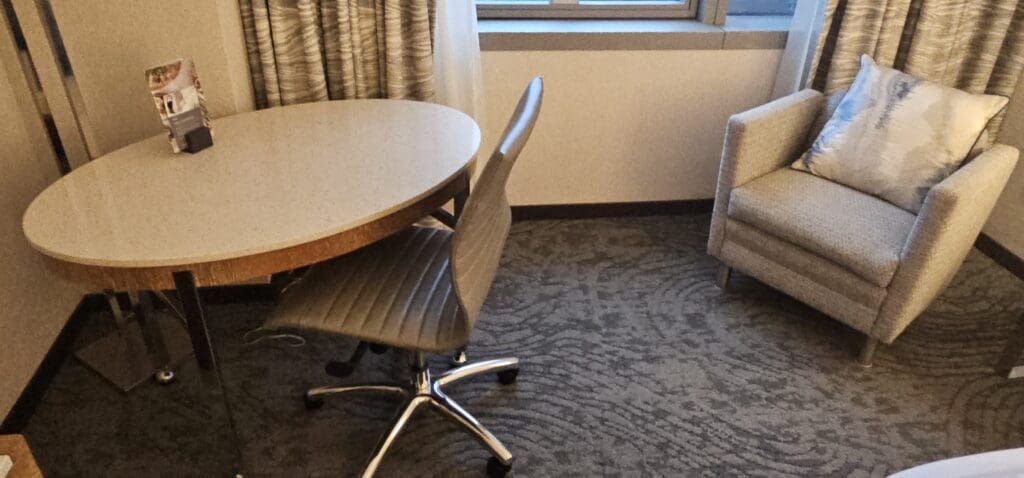 a chair under a table