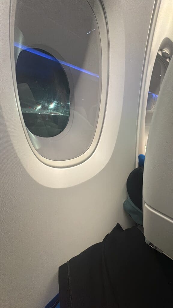 a window on an airplane