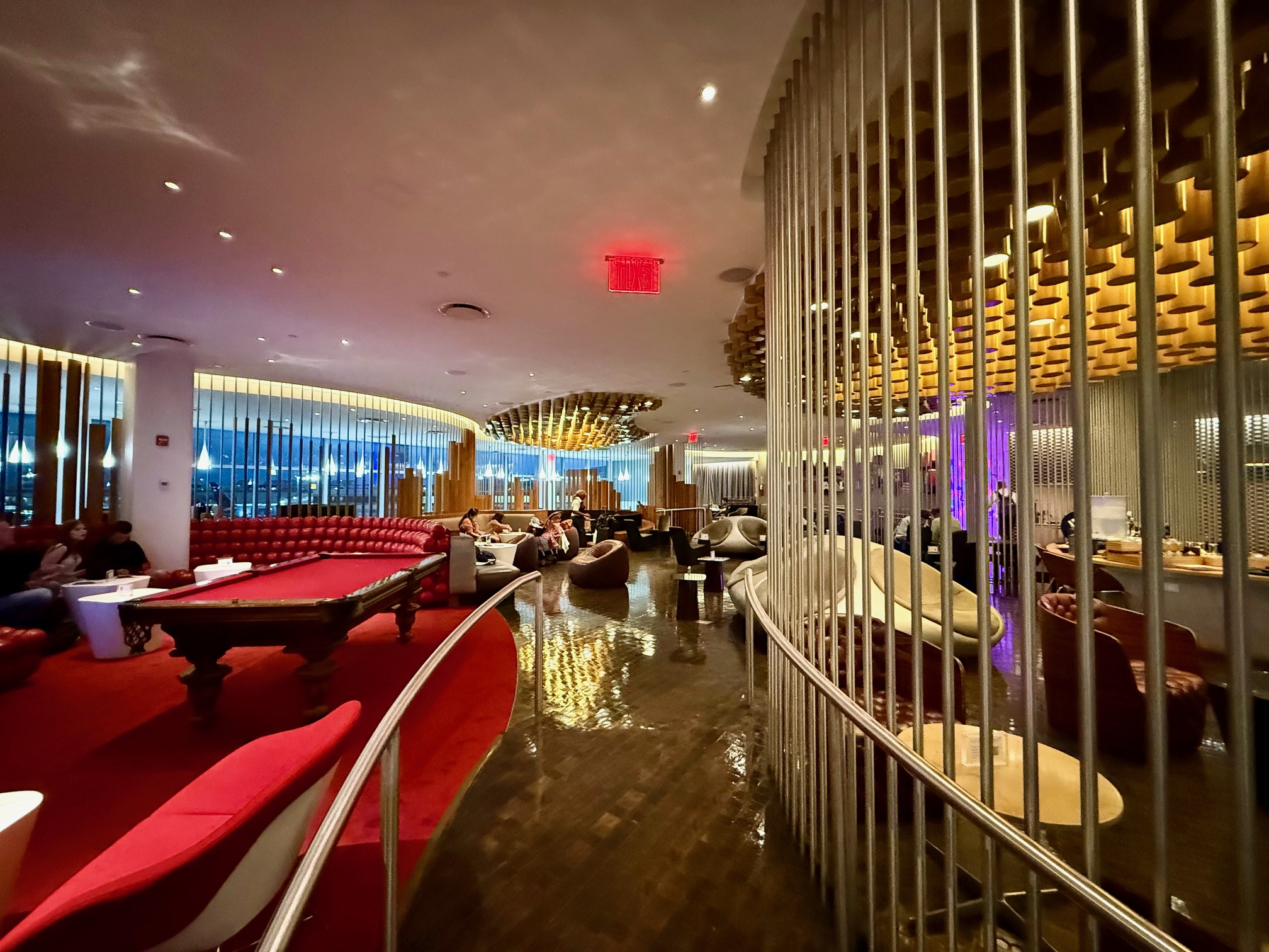 a pool table in a room