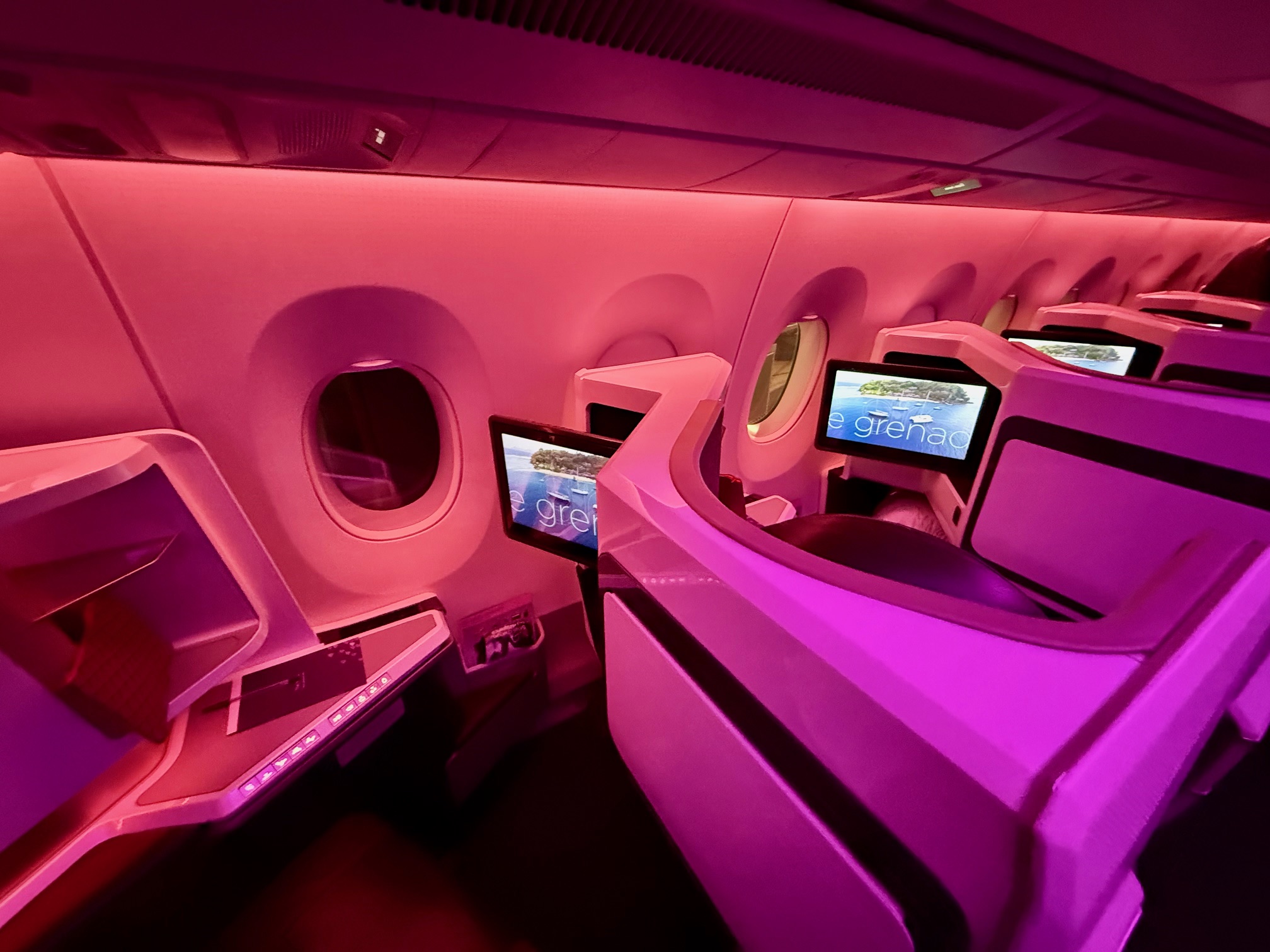a Virgin Atlantic A350 Upper Class Cabin