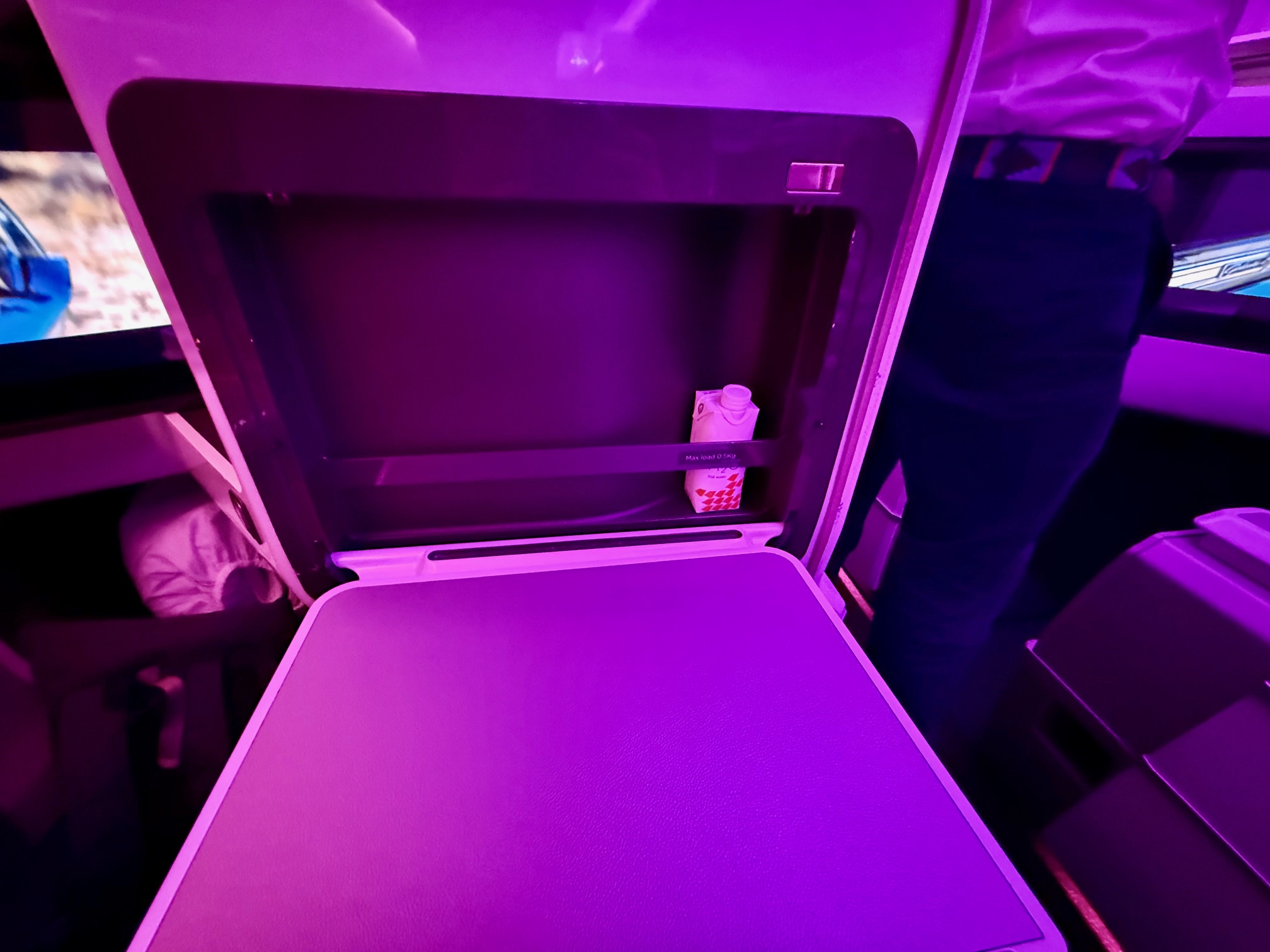 a purple light on a machine