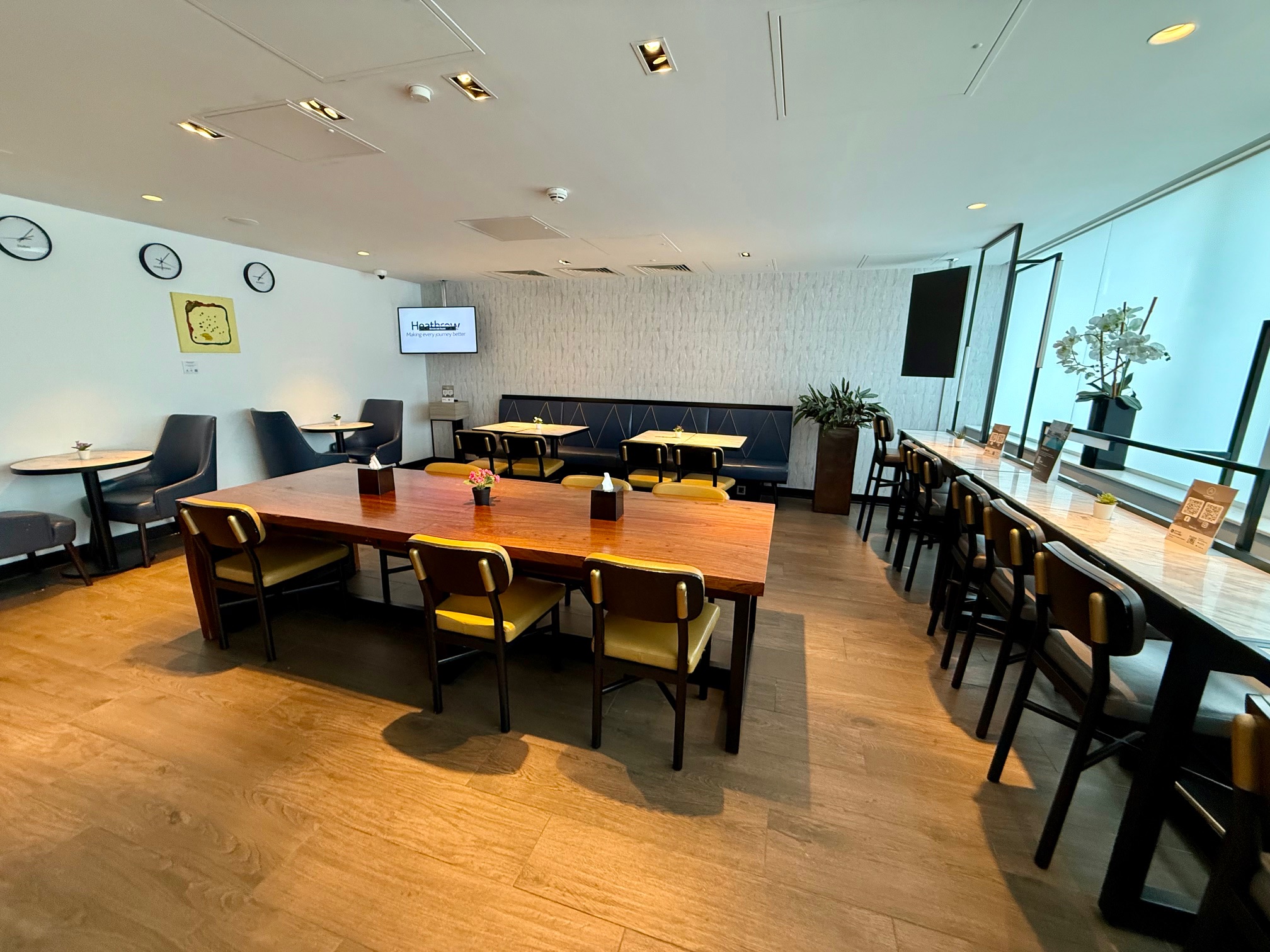 a room with a table and chairs