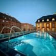 a pool on a roof top at the Villa Copenhagen Hotel