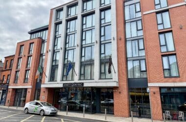 a building with glass windows at the Hyatt Centric Dublin