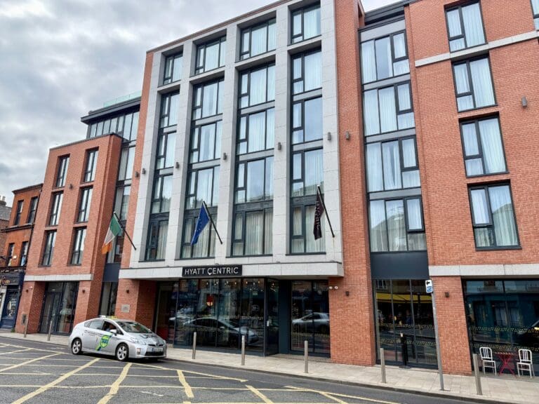 a building with glass windows at the Hyatt Centric Dublin