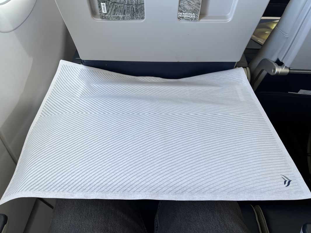 a white napkin on a seat