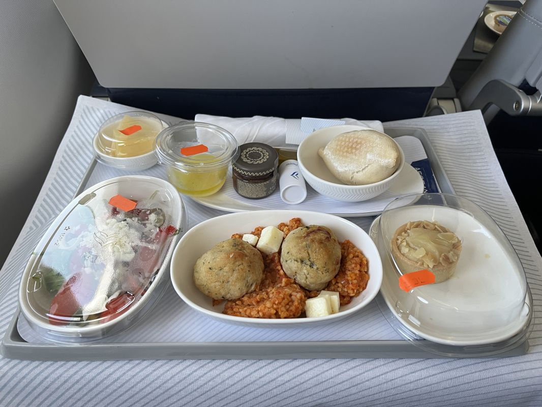 a tray of food on a table
