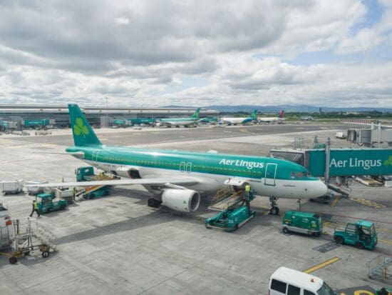 an airplane at an airport
