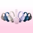 7 sets of Bose QuietComfort headphones in various colors on a pink and white background