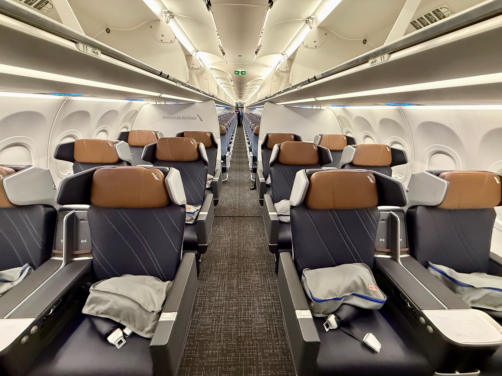 the inside of an airplane