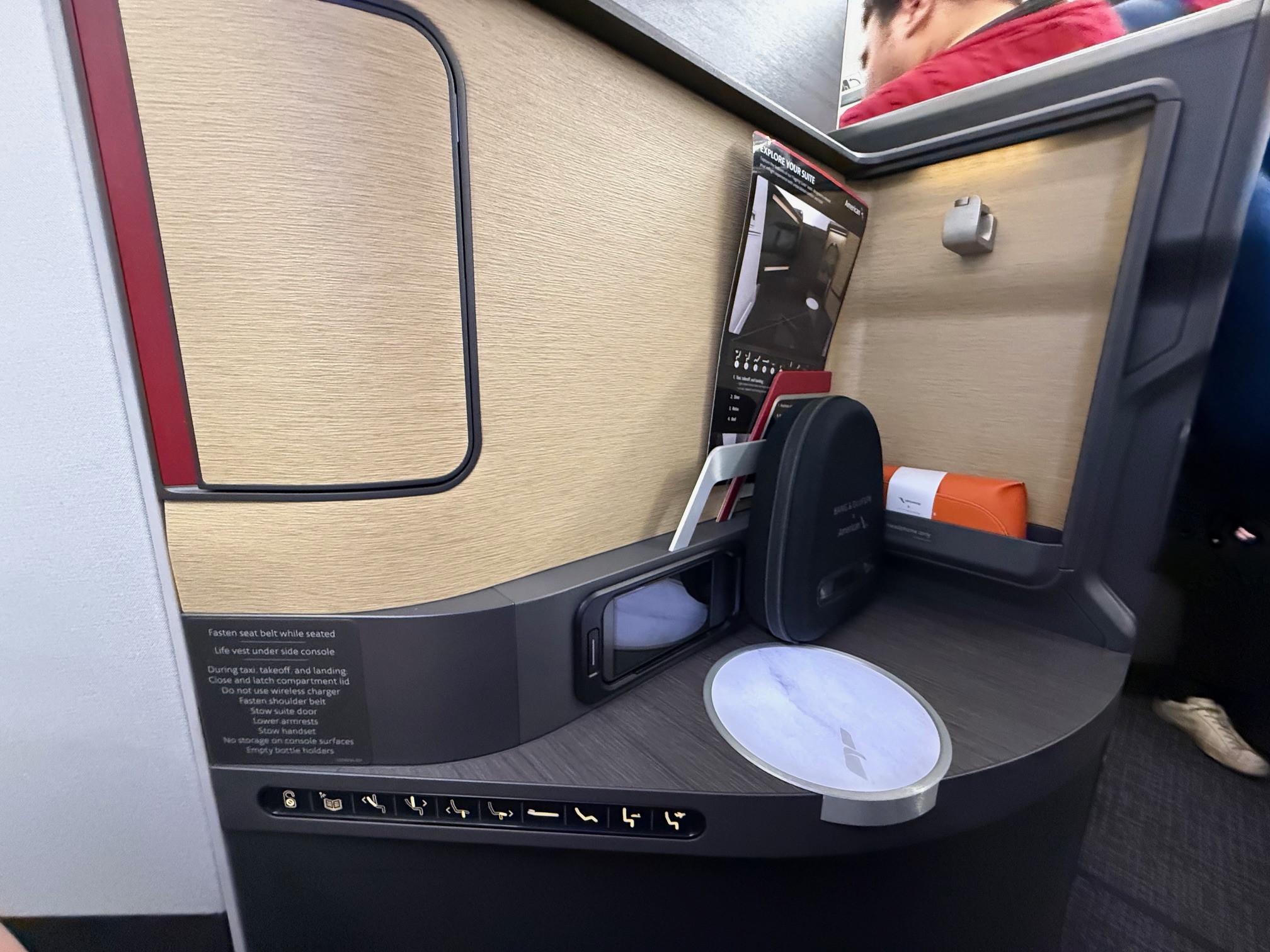 American A321XLR Flagship Suite side table