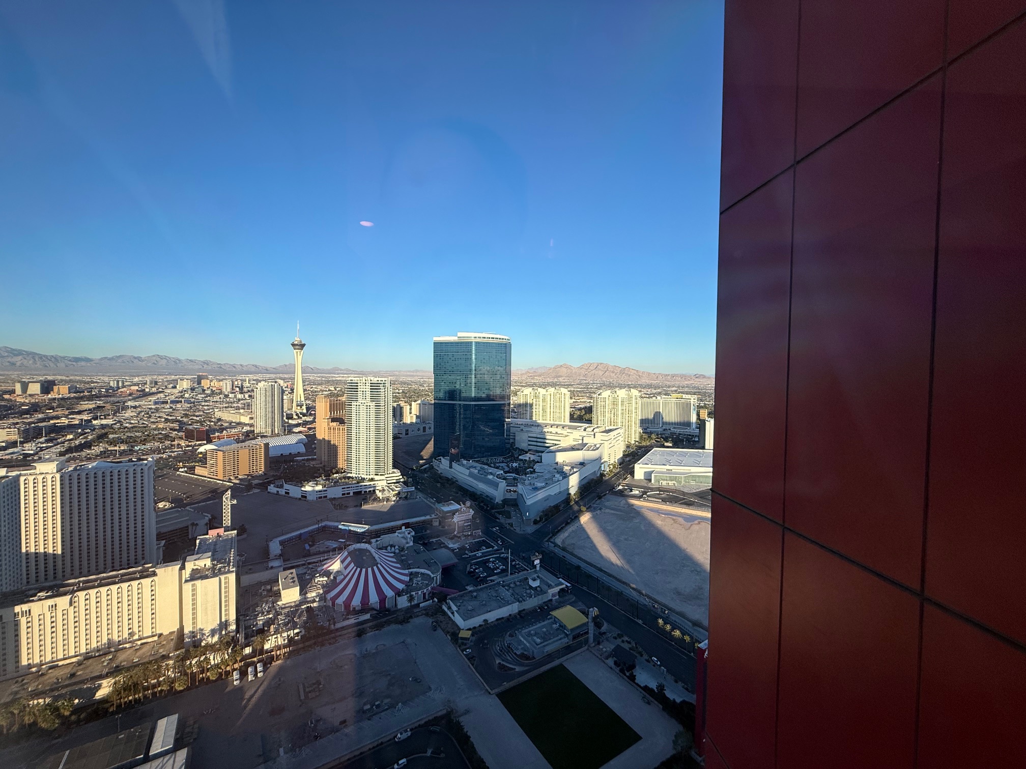 a view of a city from a window