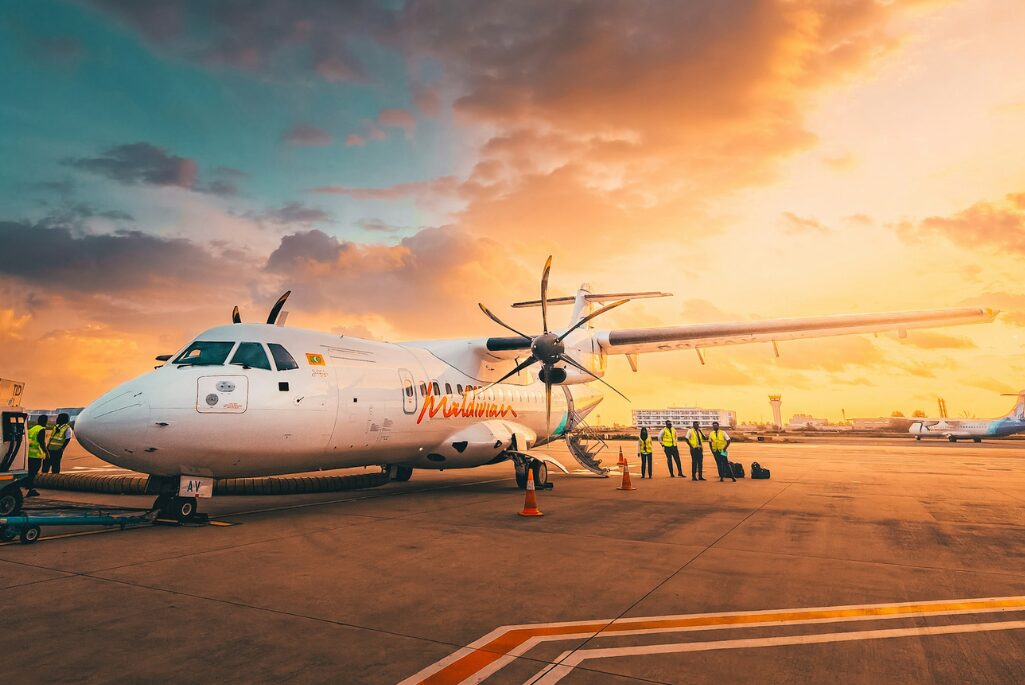 A Maldivian ATR on the ramp at Male Velana International Airport